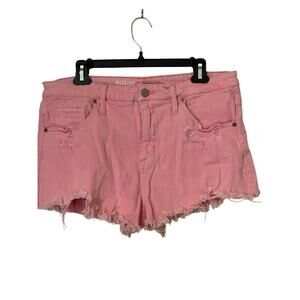 mossimo pink cut off denim shorts plus size 16